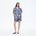 Rinova Women’s Printed Pajama Set Short Sleeve Shirt and Shorts Sleepwear
